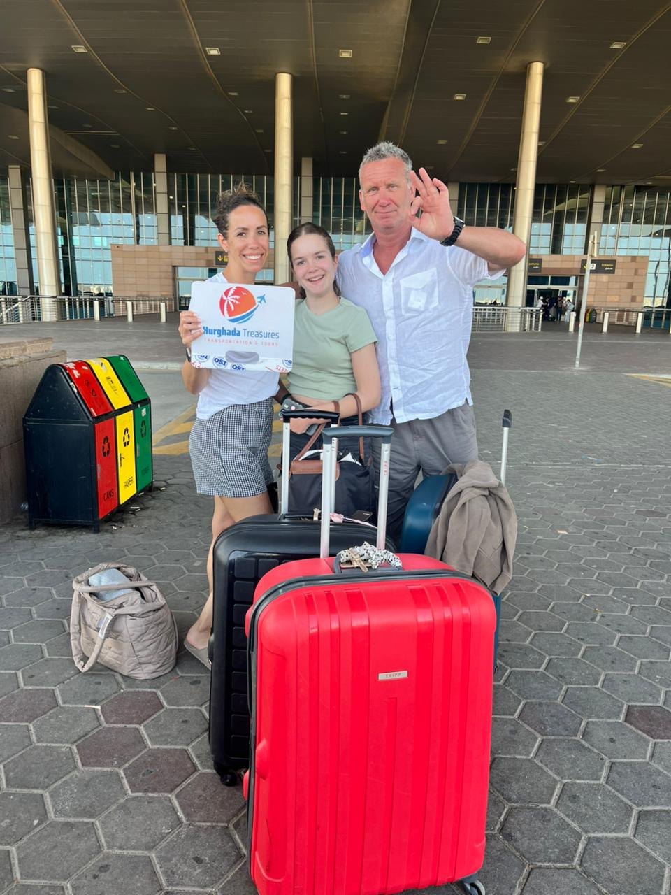 Guests meeting their private transfer driver at Hurghada Airport Terminal 2