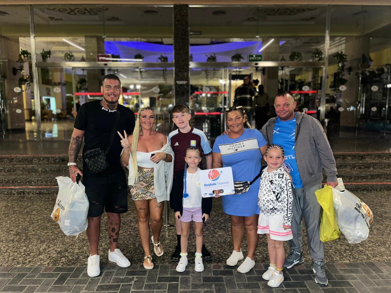 Two families picked up by Hurghada Treasures at Ali Baba Palace Hurghada