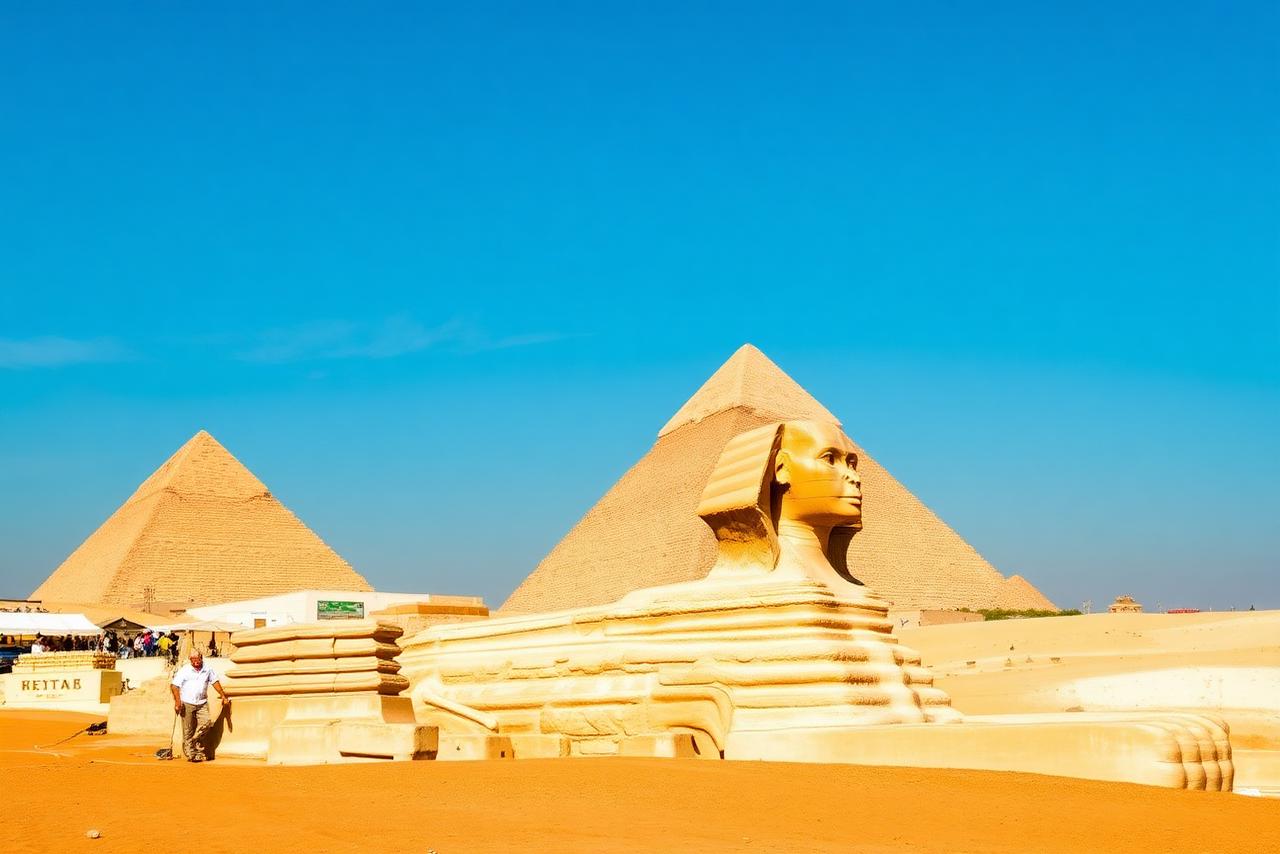 Pyramids of Giza and the Sphinx on a day trip from Hurghada