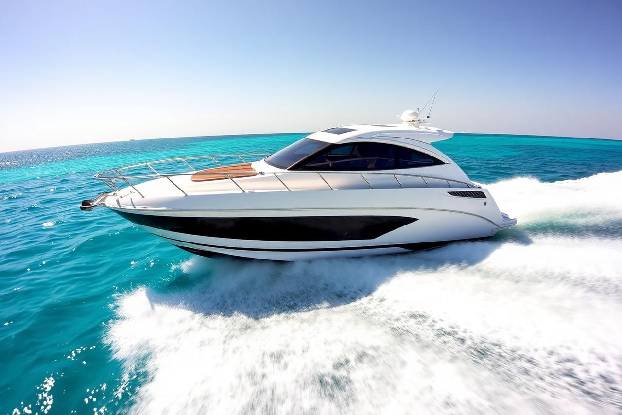 Private speedboat cruising on the Red Sea near Hurghada