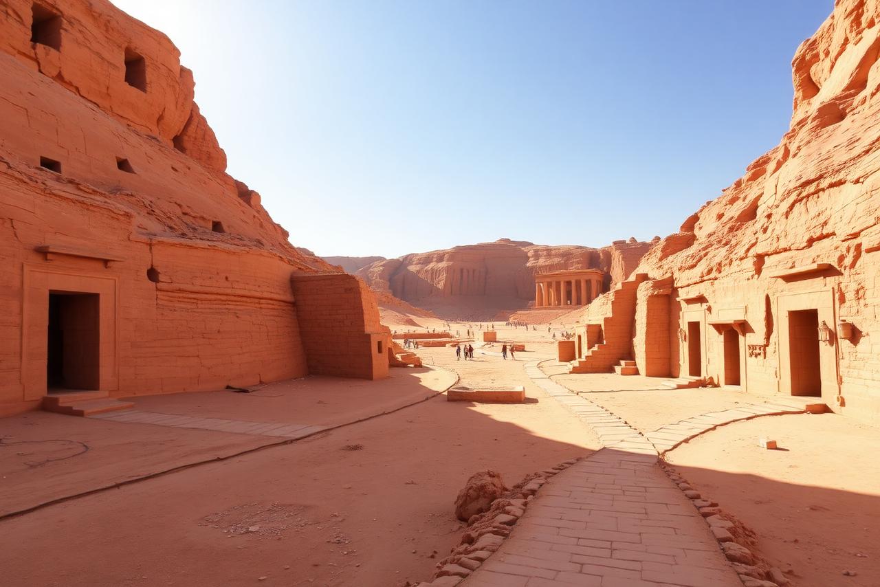 Tomb entrances in the Valley of the Kings near Luxor